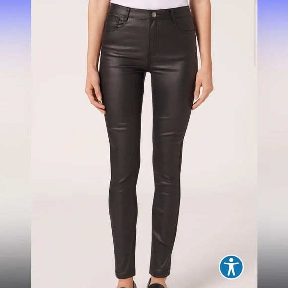 Calzedonia Faux Leather Skinny Leggings size Large - Picture 5 of 5